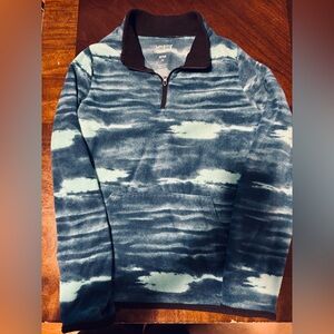 Boys Teal 12 Quarter zip fleece